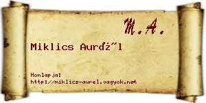 Miklics Aurél névjegykártya