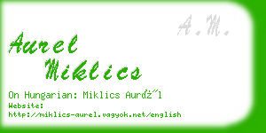 aurel miklics business card